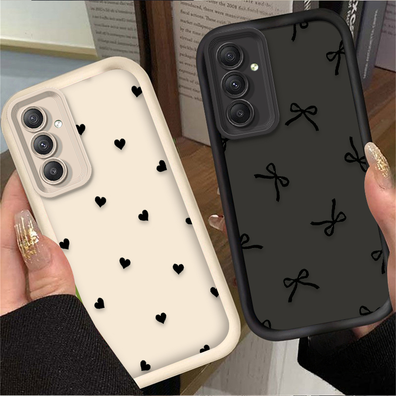 Phone Cases For Samsung Galaxy - 블랙 러브 하트 보우노트 케이스 (삼성