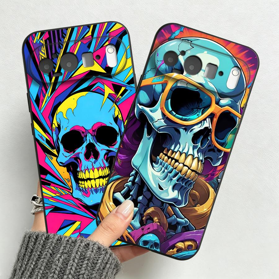 Phone Cases Google Pixel 10 Pro - 네온 팝아트 해골 케이스 (구글 픽셀