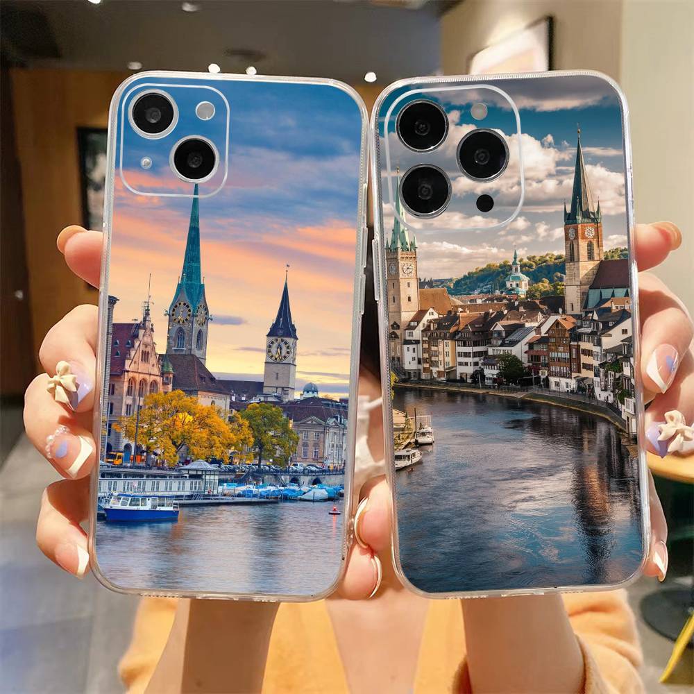 Zurich Phone Cases - 취리히 스타일의 부드러운 투명 아이폰 케이스
