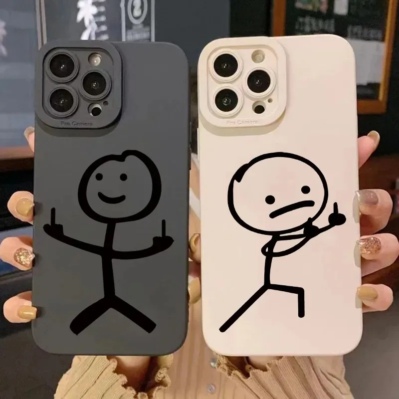 Phone Cases Mous - 귀여운 만화 매치맨 무광 실리콘 폰