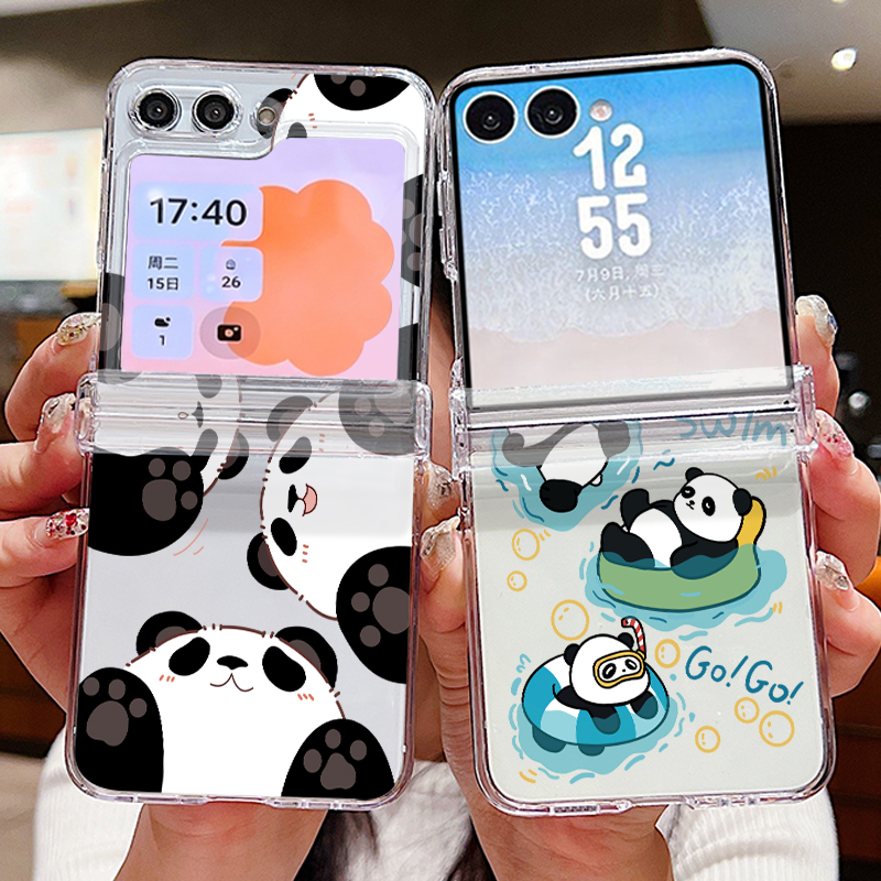 Phone Cases For Samsung Galaxy - 귀여운 팬더 패턴 삼성 갤럭시 Z