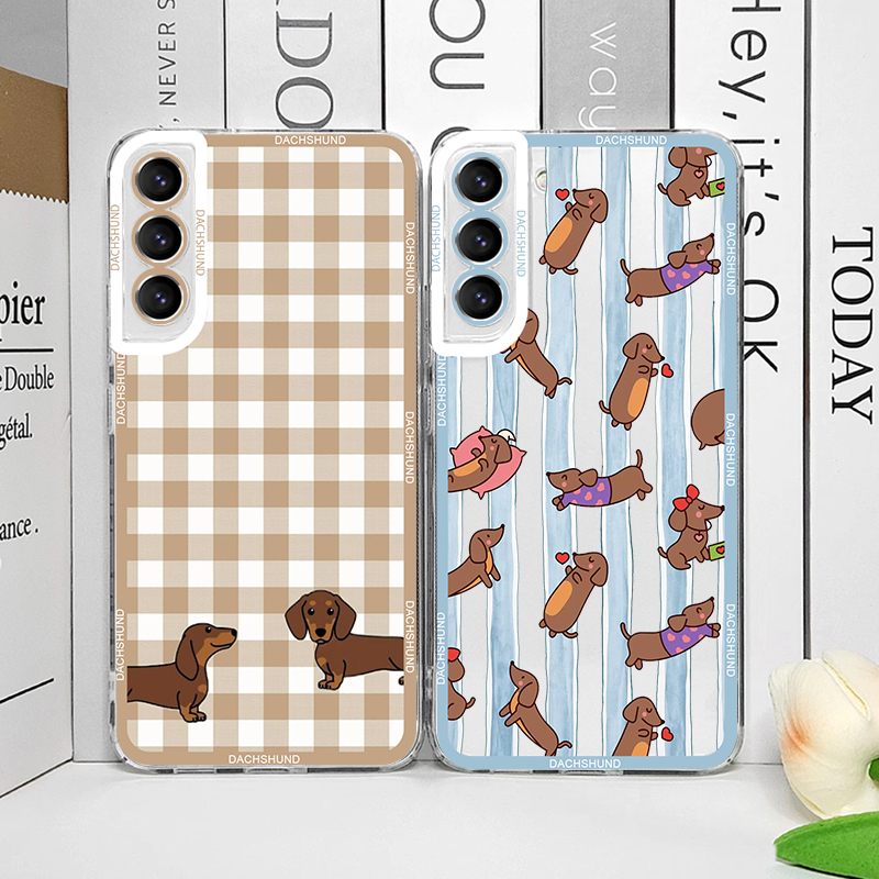 Phone Cases Samsung S24 - 귀여운 닥스훈트 강아지 무늬 프린트 소프트