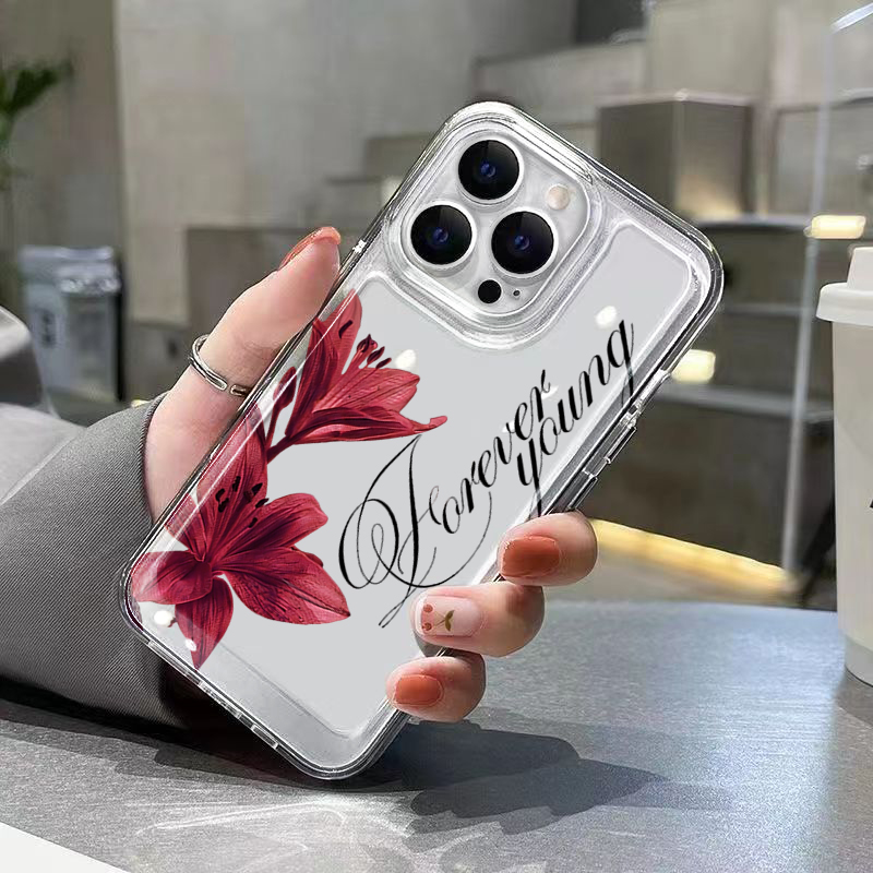 버건디 릴리 잉글리시 레터 패턴 디자인 아이폰 18,  - Phone Cases Xr 리뷰 및 가격