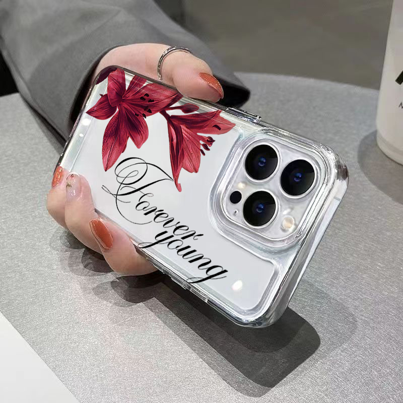 버건디 릴리 잉글리시 레터 패턴 디자인 아이폰 18,  - Phone Cases Xr 리뷰 및 가격