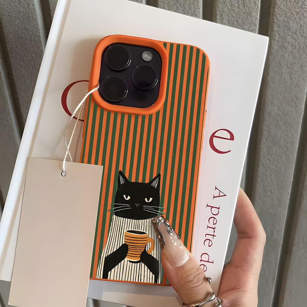 재미있는 커피 고양이 패턴 리치 디자인 아이폰 케이스  - Phone Cases Mous 리뷰 및 가격