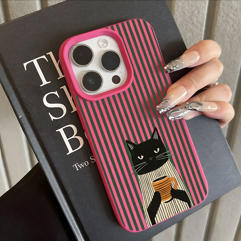 재미있는 커피 고양이 패턴 리치 디자인 아이폰 케이스  - Phone Cases Mous 리뷰 및 가격