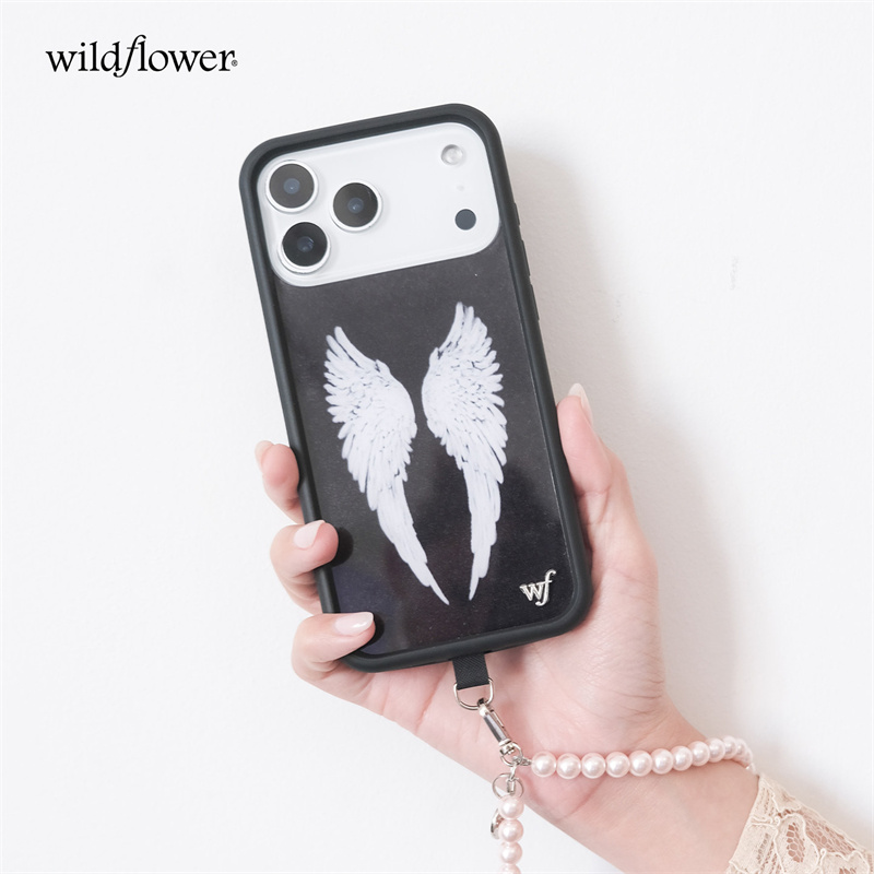 귀여운 만화 천사 날개 베이비 블랙 와일드플라워 폰 케 - Phone Cases Wildflower 리뷰 및 가격