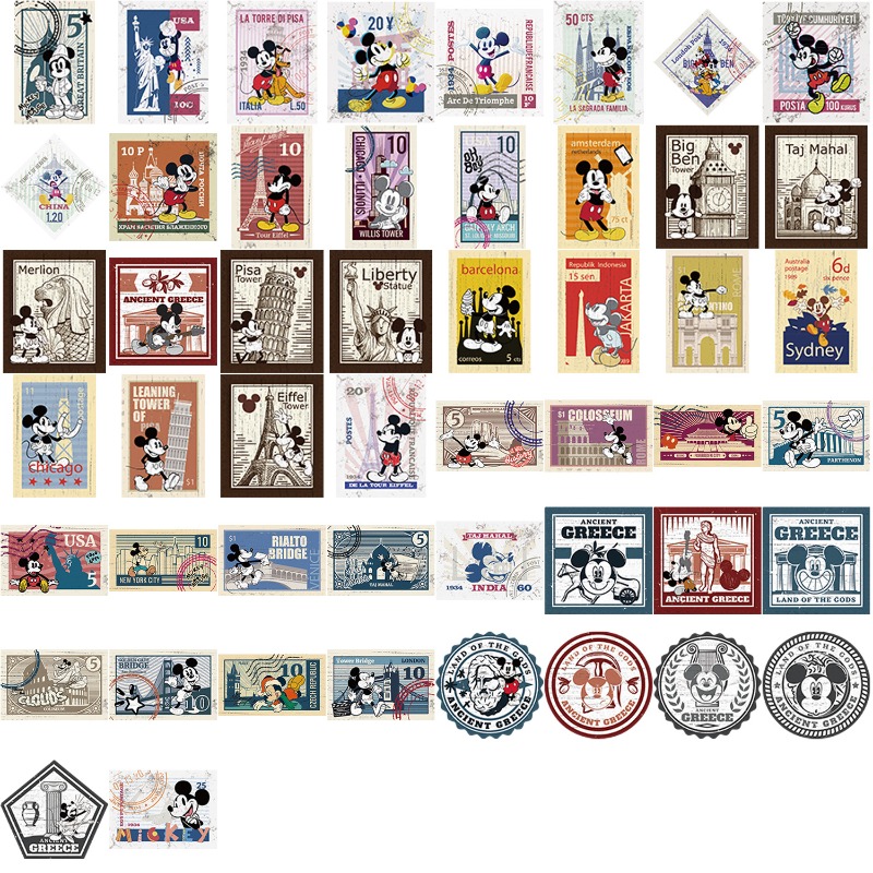 50Pcs 디즈니 귀여운 만화 레트로 미키 스탬프 낙서 - Phone Cases Disney 리뷰 및 가격