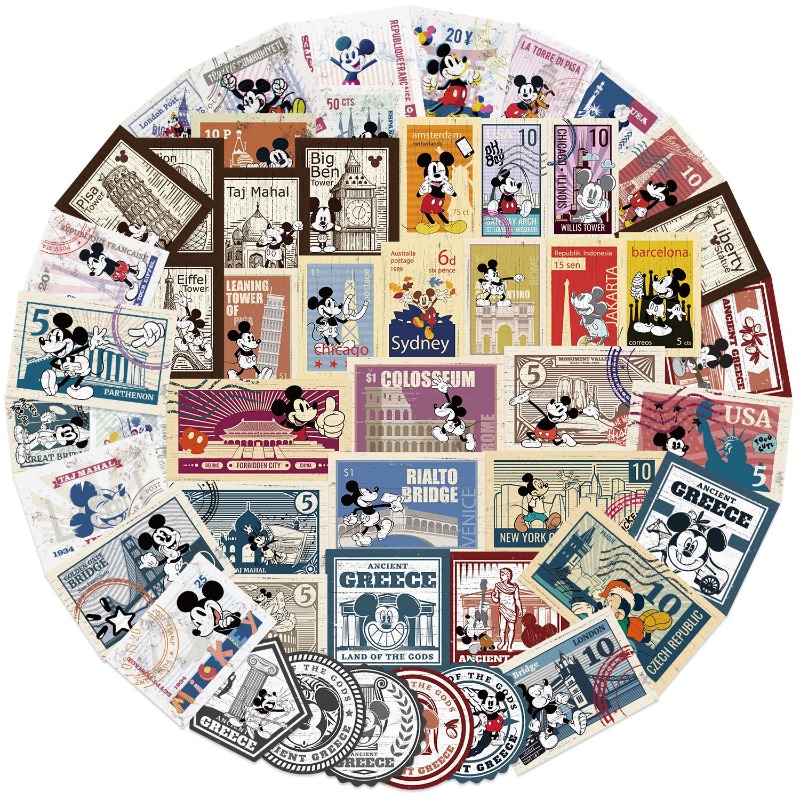 50Pcs 디즈니 귀여운 만화 레트로 미키 스탬프 낙서 - Phone Cases Disney 리뷰 및 가격