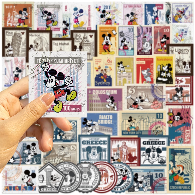 50Pcs 디즈니 귀여운 만화 레트로 미키 스탬프 낙서 - Phone Cases Disney 리뷰 및 가격