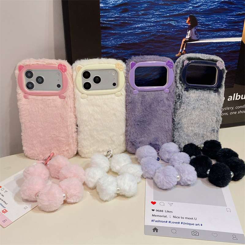고급 솔리드 컬러 퍼리 플러시 폰 케이스 (아이폰 17 - Phone Cases Iphone 16 Pro 리뷰 및 가격