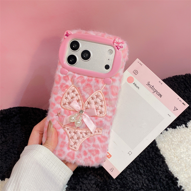 럭셔리 레오파드 프린트 비키니 패턴 플러시 폰 케이스  - Phone Cases Iphone 16 Pro 리뷰 및 가격