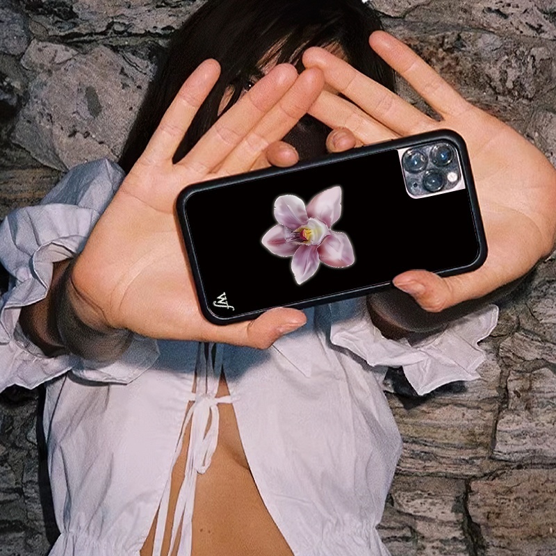 야생화 INS 블랙 퍼플 핑크 꽃 피는 난초 폰 케이스 - Phone Cases Wildflower 리뷰 및 가격