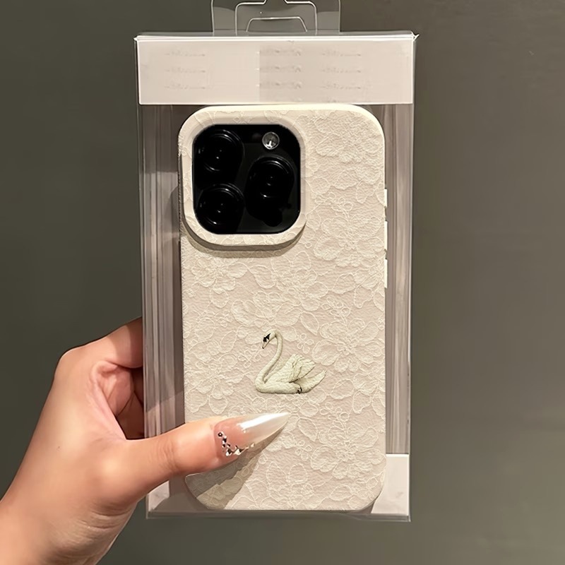 레이스 스완 패턴 리치 텍스처 폰 케이스 (아이폰 17 - Phone Cases Iphone 17 리뷰 및 가격
