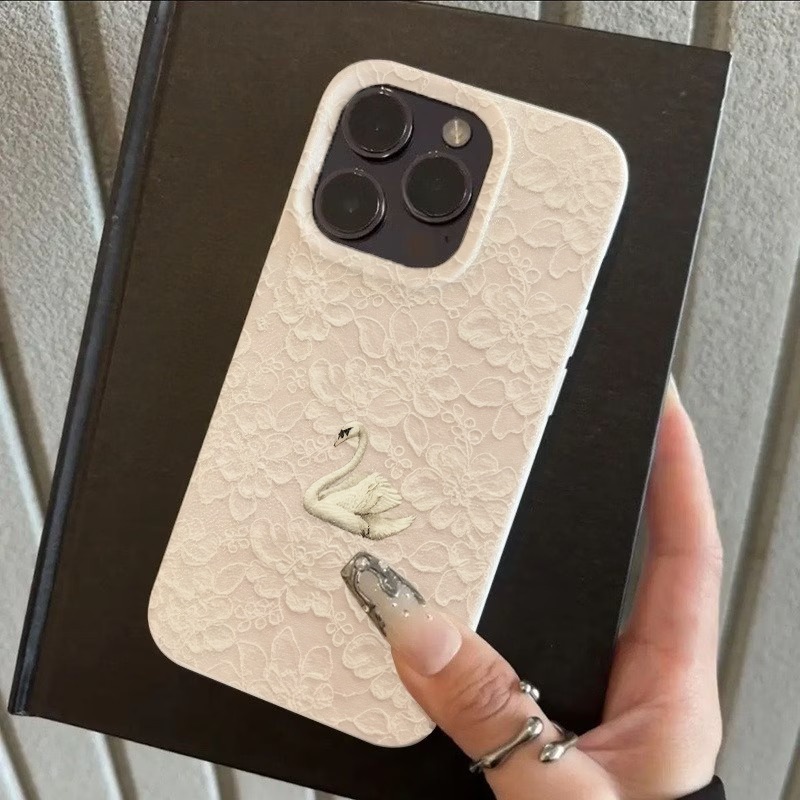 레이스 스완 패턴 리치 텍스처 폰 케이스 (아이폰 17 - Phone Cases Iphone 17 리뷰 및 가격