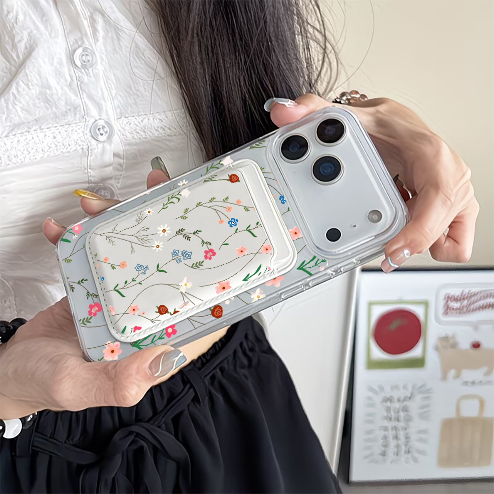 야생화와 잡초 무늬 마그세이프 지갑형 마그네틱 카드 홀 - Phone Cases Wildflower 리뷰 및 가격