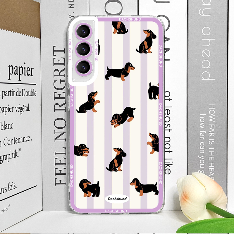 귀여운 닥스훈트 강아지 무늬 프린트 소프트 케이스, 삼 - Phone Cases Samsung S24 리뷰 및 가격