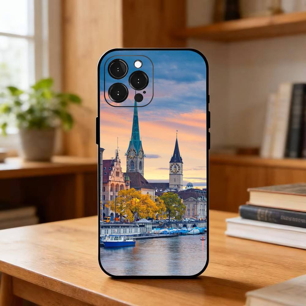 취리히 스타일의 부드러운 검은색 아이폰 17, 16,  - Zurich Phone Cases 리뷰 및 가격