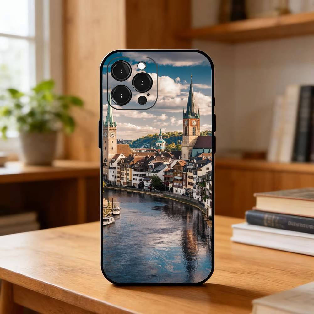 취리히 스타일의 부드러운 검은색 아이폰 17, 16,  - Zurich Phone Cases 리뷰 및 가격