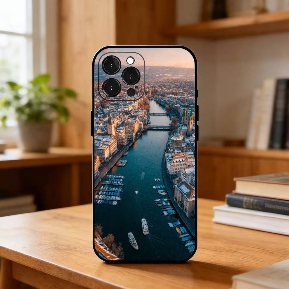 취리히 스타일의 부드러운 검은색 아이폰 17, 16,  - Zurich Phone Cases 리뷰 및 가격