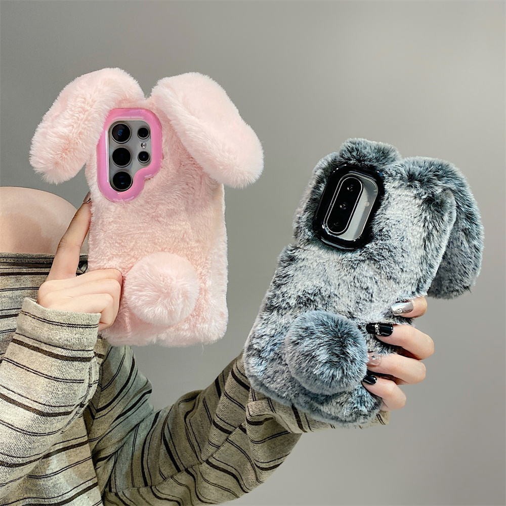 귀여운 토끼 귀 플러피 스탠드 폰 케이스 삼성 갤럭시  - Phone Cases For Samsung Galaxy 리뷰 및 가격