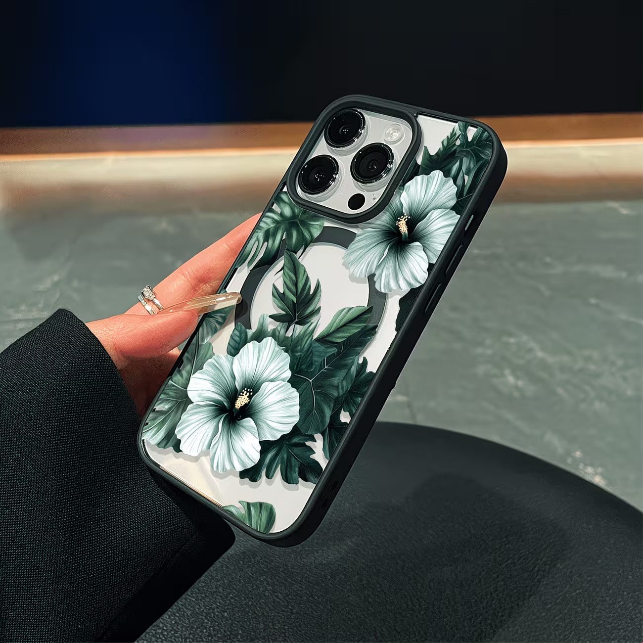 그린 플로럴 프린트 폰 케이스 (아이폰 17, 16,  - Phone Cases Mous 리뷰 및 가격