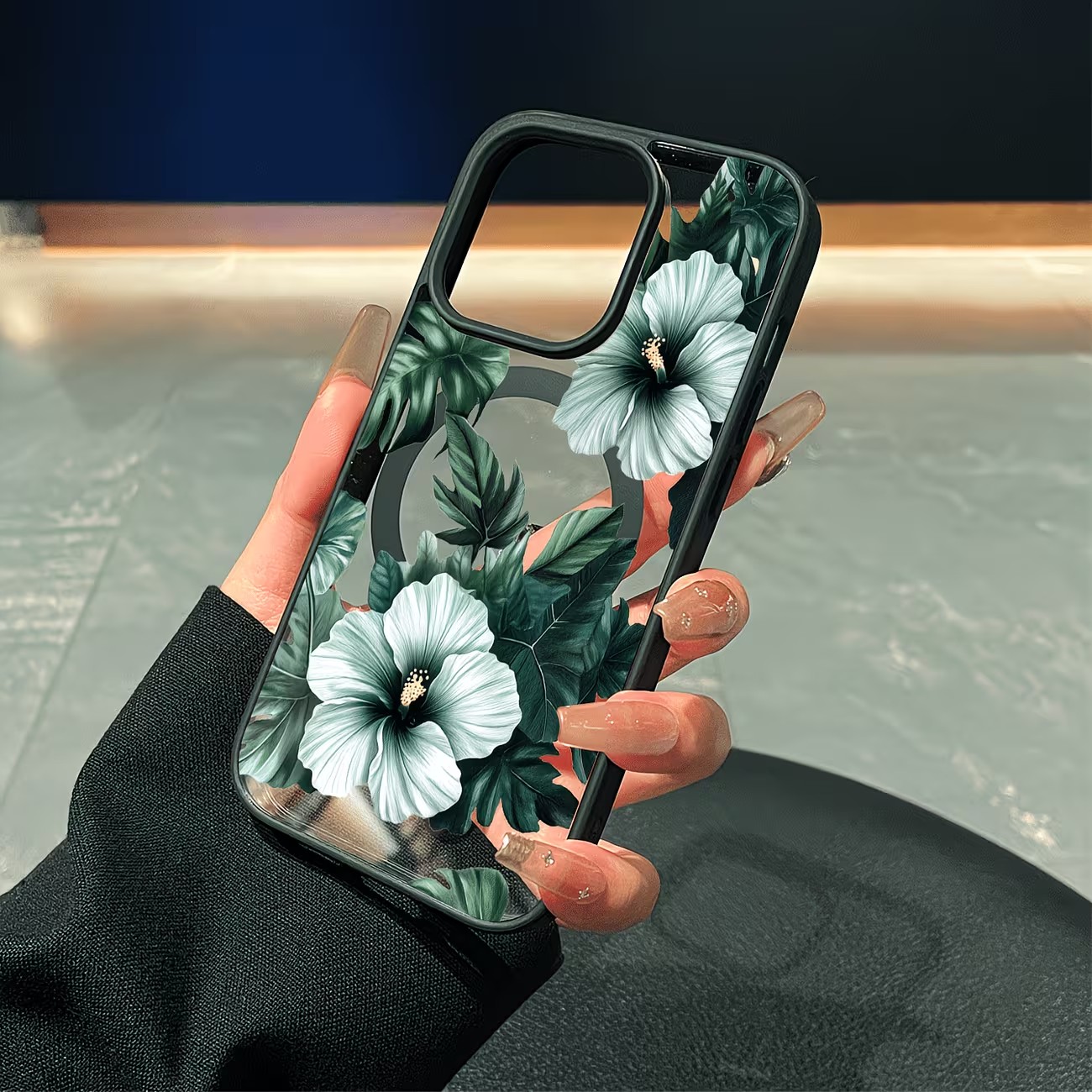 그린 플로럴 프린트 폰 케이스 (아이폰 17, 16,  - Phone Cases Mous 리뷰 및 가격