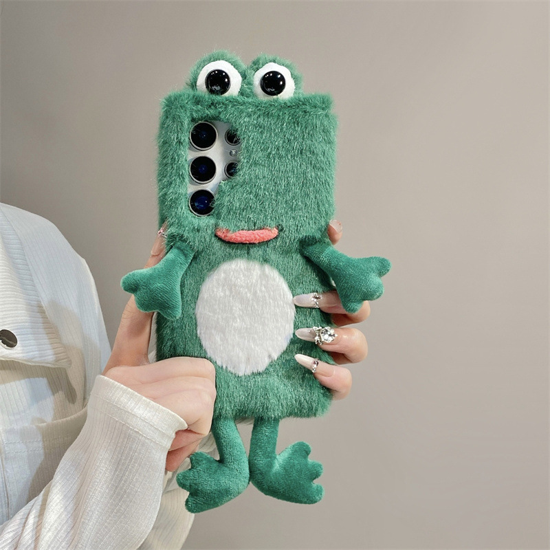 봉제 개구리 폰 케이스, 귀여운 녹색 동물 3D 부드러 - Phone Cases Samsung S24 리뷰 및 가격